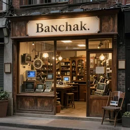 an antique shop in the distant future selling technology from the current time