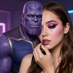 Thanos is fabulous and wearing women's makeup, hyperdetailed, artstation, cgsociety, 8k