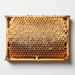 flat lay, knolling of a beehive, high quality studio photograph.