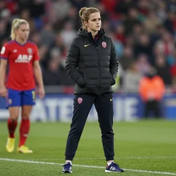 emma watson as football coach, hyper realistic