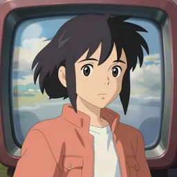 tv head portrait flcl tv wearing a jacket by makoto shinkai concept art by syd mead