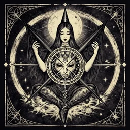Satanic Baphomet illustration by Lisa Frank