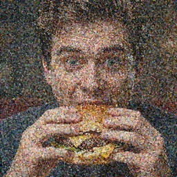 hyperrealistic mixed media image of seth macfarlane eating a cheeseburger, stunning 3 d render inspired art by istvan sandorfi and greg rutkowski, perfect facial symmetry, realistic, highly detailed attributes and atmosphere, dim volumetric cinematic lighting, 8 k octane extremely hyper - detailed render, post - processing, masterpiece,
