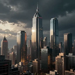 A cyberpunk city skyline in the style of Douglas Trumbull, Blade Runner, Cinematic, Moody, highly-detailed, ray-traced, lifelike, unreal engine, realistic photo