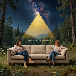 sofa couch surrounded by forest landscape with outer space sky photo realism ultra detailed digital art, irina french, heraldo ortega, mandy jurgens, golden ratio, art canvas, award winning, masterpiece trending on artstation 8 k 1 5 0 mpx