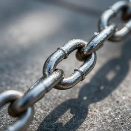 chrome effect metallic texture of a metal chain