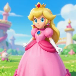 princess peach from super mario in the style of patrick nagel!