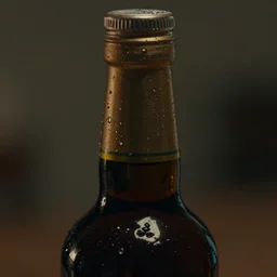 a closeup to the camera of a bottle,cinematic,realistic,hyperdetailed,ultradetail