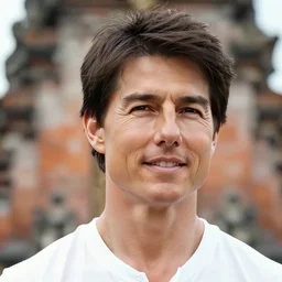 a photo of tom cruise in temple of bali, perfect faces, award winning photography, 50 mm