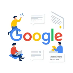 isometric flat art graphic for google descriptions that is exciting and promotional