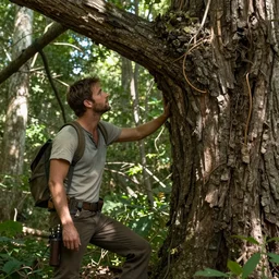 young nathan drake finding a large tree, highly detailed
