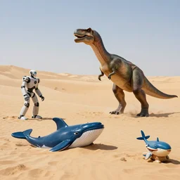 🐋 👽🦖🐉 🤖 🐳 in desert, photography by bussiere rutkowski andreas roch