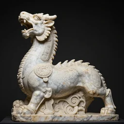 giant and intricate marble statue of ouroboros, professional photography, dramatic