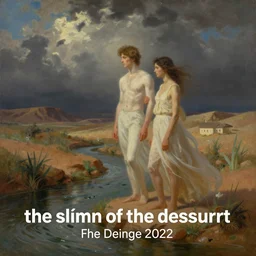 an ethereal esteban frances and george tooker painting titled'the salmon of the desert river'