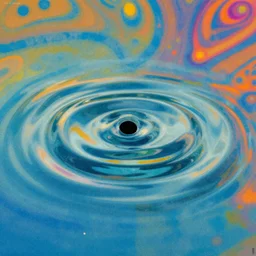 a close up of water with a small hole in it, an airbrush painting by storm thorgerson, unsplash, psychedelic art, dye - transfer, poster art, psychedelic