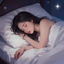 a restless mother on the bed sleeping cover art, magical atmosphere, trending on artstation, 3 0 mm, by noah bradley trending on artstation, deviantart, high detail, stylized portrait