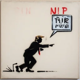 banksy trump fbi raid art on canvas