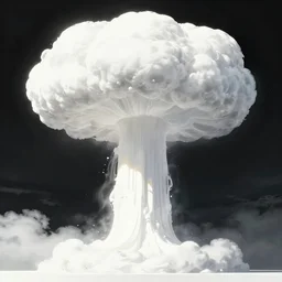 highly detailed illustration of a giant nuclear explosions exposure mushroom clouds, abstract minimalist white sculpture in the middle by makoto shinkai, by moebius, by oliver vernon, by joseph moncada, by damon soule, by manabu ikeda, by kyle hotz, by dan mumford, by otomo, 4 k resolution