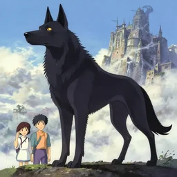 maximalist otherworldly hellhound, trending on pixiv fanbox, painted by makoto shinkai takashi takeuchi studio ghibli, akihiko yoshida, yoshitaka amano, wangechi mutu, clean cel shaded vector art. shutterstock. behance hd by lois van baarle, artgerm, helen huang, rossdraws, illustration
