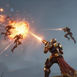 Apex Legends screenshot, epic fantasy, explosions, bullet tracers