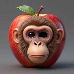 a monkey head in the shape of an apple, see no evil, by Josan Gonzales and Dan Mumford, Highly Detailed