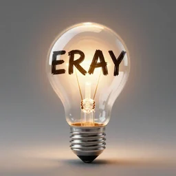 the word ERAY writed inside of a lightbulb