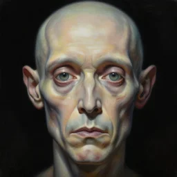 a painting of a person's face with a black background, an ultrafine detailed painting by h. r. giger, trending on deviantart, metaphysical painting, lovecraftian, cosmic horror, detailed painting