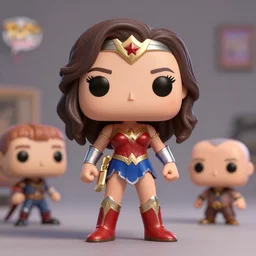 fashion model pixar full body character gal gadot face as wonder woman action figure funko pop, nendoroid, octane render, cgsociety,, anime, disney, pixar, 8 k, hd, dof, volumetric lighting cute, by alex ross