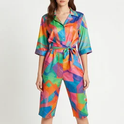 fabric pattern stylish futuristic design colorful amazing woman's outfit bright primary colors clear hq