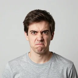 stupid looking man with stupid expression