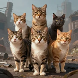 cats in war digital art