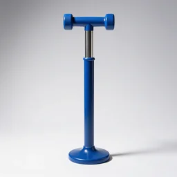 sapphire blue pogo stick, studio product photography, isolated on a pure white background, centered, entire object in frame, sharp focus, soft studio lighting