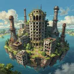 a beautiful photorealistic highly detailed abandoned unfinished building urbex empire nature industrial architecture by carlo stanga, fisheye galactic anime architecture island studio ghibli, archdaily, wallpaper, highly detailed, trending on artstation.