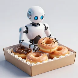 robot satan eat donuts out of a crispy cream box trending on artstation deviantart pinterest photorealistic hd 8 k highlights and shadow detailed high resolution