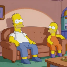 the simpsons couch scene | wilhelm busch style