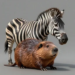 Hybrid of zebra and beaver digital painting, artstation, concept art, smooth, sharp focus, illustration, artstation trending, octane render, unreal engine, realistic, 8K, HDR, high quality, high resolution, lossless, photorealistic