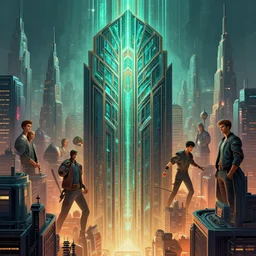 [ [ art deco ] ] [ cyberpunk ] metropolis by jama jurabaev greg rutkowski tyler edlin, james paick, emmanuel shiru, victor mosquera, highly detailed, artstation