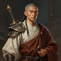 A fantasy comic book style portrait painting of a male Monk, unreal 5, DAZ, hyperrealistic, octane render, RPG portrait, dynamic lighting