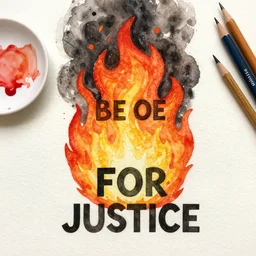 social justice, it is a beautiful thing to be on fire for justice, philosophy, watercolor painting, 4 k, detailed