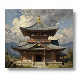 Firelink Shrine, oil on canvas, extremely detailed,