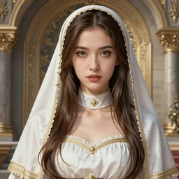 studio portrait of neutral good colorful female cleric bard healer as absurdly beautiful, elegant, young skinny gravure idol, ultrafine hyperrealistic detailed face illustration by kim jung gi, irakli nadar, intricate linework, sharp focus, bright colors, matte, octopath traveler, unreal engine highly rendered, global illumination, radiant light, intricate environment