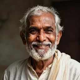 an old indian man smiling