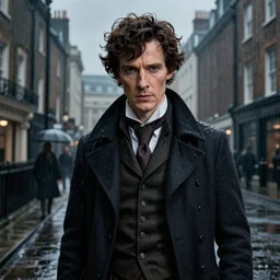 a ultradetailed portrait of jared padalecki in a supernatural sherlock holmes story, 1 8 th century london in the rain, city streets, ominous, masterpiece, 8 k, art by rembrant and akira toriyama