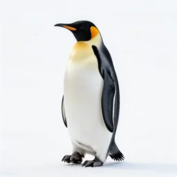 fierce penguin, photorealistic wildlife photography, full body, isolated on a pure white background, centered, entire subject in frame, sharp focus, soft studio lighting