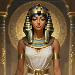 A beautiful digital painting of a sexy female cleopatra, princess, ancient egypt behind her, intricate, cinematic lighting, highly detailed, digital painting, Artstation, concept art, smooth, sharp focus, illustration, art by Tom Bagshaw, Artgerm and Greg Rutkowski