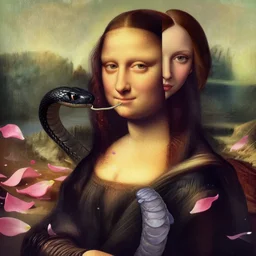 black snake moan, breakfast club, pink petals with a a bored aubrey plaza and christina ricci mixed with mona lisa, intricate, elegant, highly detailed, wonderful eyes, sweet, digital painting, artstation, concept art, smooth, sharp focus, illustration, art by artgerm and greg rutkowski and concept art, rectilinear vaporwave
