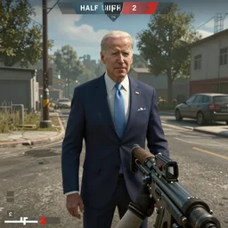 Joe Biden ,screenshot from the game \'half life 2\'