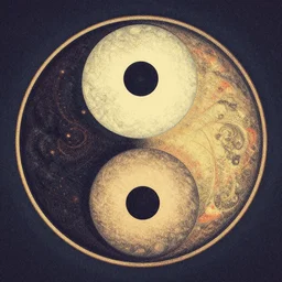 yin yang. retro art by jean giraud. fractal