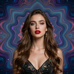 a beautiful woman in a psychedelic trance