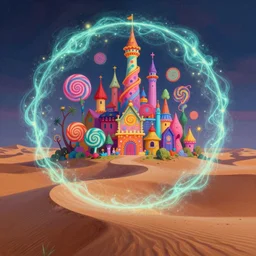 photo of dune : 4 bioluminecance aura global illumination ray tracing hdr : 2 in matte painting whimsical fairy wonderland vibrant colors candyland wonderland gouache swirls detailed : 2 by beatrix potter : 3 daniela uhlig and jamie hewlett : 6